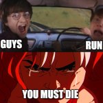 rogue angry at harry and ron weasly | GUYS; RUN; YOU MUST DIE | image tagged in star butterfly chasing harry and ron weasly,marvel comics,x-men,harry potter crazy,run for your life,fear | made w/ Imgflip meme maker