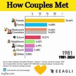 Absolutely Amazing Numbers! | How Couples Met; 1981-2024 | image tagged in gifs,couples,friends,online,family,charts | made w/ Imgflip video-to-gif maker