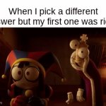 there's kinger- FU- | When I pick a different answer but my first one was right: | image tagged in gifs,tadc,the amazing digital circus,what,noooooooooooooooooooooooo,oh wow are you actually reading these tags | made w/ Imgflip video-to-gif maker