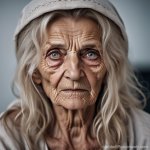 sad old woman