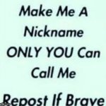 What will you call me? | image tagged in make a nickname for me | made w/ Imgflip meme maker