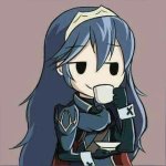 Lucina sipping tea