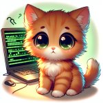 cute kitten being hacked