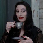 Morticia Drinking Tea template