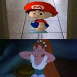 thumbelina hates baby mario | image tagged in thumbelina hates who,baby meme,super mario bros,video games,nintendo,babies | made w/ Imgflip meme maker