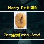 Harry Pottato | ato; spud | image tagged in the boy who lived,spud,potato,die | made w/ Imgflip meme maker