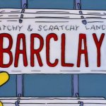 Simpsons Barclay License Plate.