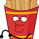 Fries with Peter Griffin's face meme