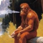 Bigfoot smoking