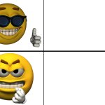 Yellow ball emoji good vs bad meme