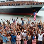 American celebrate wildly as people leave the country on a boat