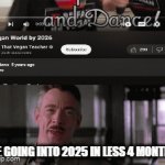 more like have most of the world hate her by 2026 | ME GOING INTO 2025 IN LESS 4 MONTHS | image tagged in gifs,that vegan teacher,funny,she sucks | made w/ Imgflip video-to-gif maker