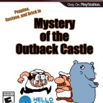 The Mystery | Mystery of the Outback Castle; Peppino, Gustavo, and Brick in | image tagged in modern ps3 game case | made w/ Imgflip meme maker