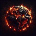 Planet Earth burning