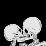 Skeletons kissing