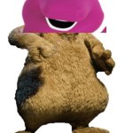 Wererabbit Barney the Dinosaur | image tagged in wererabbit 2005,barney the dinosaur,wallace and gromit | made w/ Imgflip meme maker