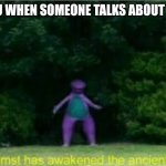 [Good title] | ICEU WHEN SOMEONE TALKS ABOUT HIM | image tagged in whomst has awakened the ancient one | made w/ Imgflip meme maker