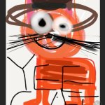 Downloaded PaperDraw For This Thinking It'd Be Easier... Spent 2 Hours On This Oddly Demonic Cowboy... Cat... Thing. Enjoy. | image tagged in drawing,art,cat,cats,cowboy,western | made w/ Imgflip meme maker