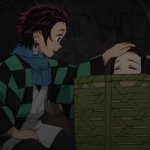 Tanjiro headpatting Nezuko