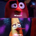 Angry Birds Movie - "What? Wow. Yes!" meme