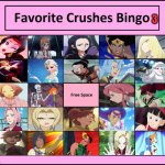 favorite crushes bingo 3 | 3 | image tagged in favorite crushes bingo,bingo,video games,comics/cartoons,anime,classic movies | made w/ Imgflip meme maker