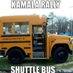 kamala rally shuttle bus