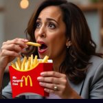 Hobama eating McDonald's French fries