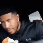 Cat eating then looking at camera LowTierGod burger GIF Template