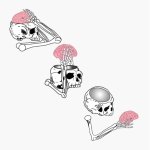 "Shut Up" brain skeleton without text