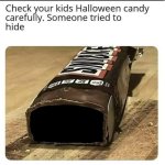 Check your kids Halloween candy carefully. Someone tried to hide template