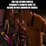 Guys, this isn't just a conspiracy theory | THE CIA EATING AMELIA EARHART'S CORPSE ONLY TO BLAME IN ON A BUNCH OF CRABS | image tagged in gifs,conspiracy theory,crabs,lol so funny,funny memes,oh wow are you actually reading these tags | made w/ Imgflip video-to-gif maker