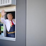 Trump waving at mcdonalds meme