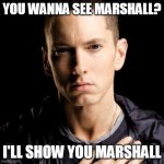 You Wanna See Marshall? I'll Show You Marshall | YOU WANNA SEE MARSHALL? I'LL SHOW YOU MARSHALL | image tagged in memes,eminem,marshall | made w/ Imgflip meme maker