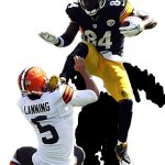 Antonio Brown kicks Spencer Lanning punter