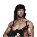 Rambo with machine gun