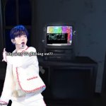 Why is the TV glitching | Why is my TV glitching out?? | image tagged in zhang hao and tv | made w/ Imgflip meme maker