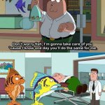 peter Griffin being saved by fish