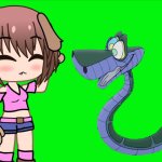 Kaa and Wan-chan | image tagged in wan-chan,hypnotize | made w/ Imgflip meme maker