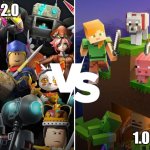 minecraft vs roblox | 2.0; 1.0 | image tagged in minecraft vs roblox | made w/ Imgflip meme maker