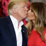 Trump air kiss Melania