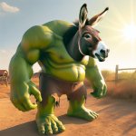 shrek with donkeys head in sunshine