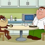 Staring Contest | image tagged in staring contest,family guy,tasmania,devil,memes,peter griffin | made w/ Imgflip meme maker