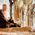 Frodo wakes up in Rivendell with Gandalf