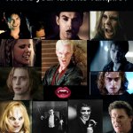 If your favorite is not shown, tell us who it is. | Who is your favorite vampire? | image tagged in black background,vampire,spooky,spirit halloween | made w/ Imgflip meme maker