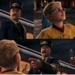 polar express kid complaining to conductor template