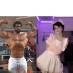 Chad vs femboy GIF Template