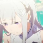 Emilia looking down GIF Template