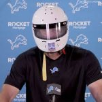 Dan Campbell racing helmet