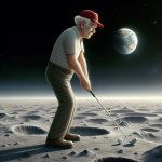 donald trump on the moon playing golf template