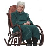 old lady on rocking chair